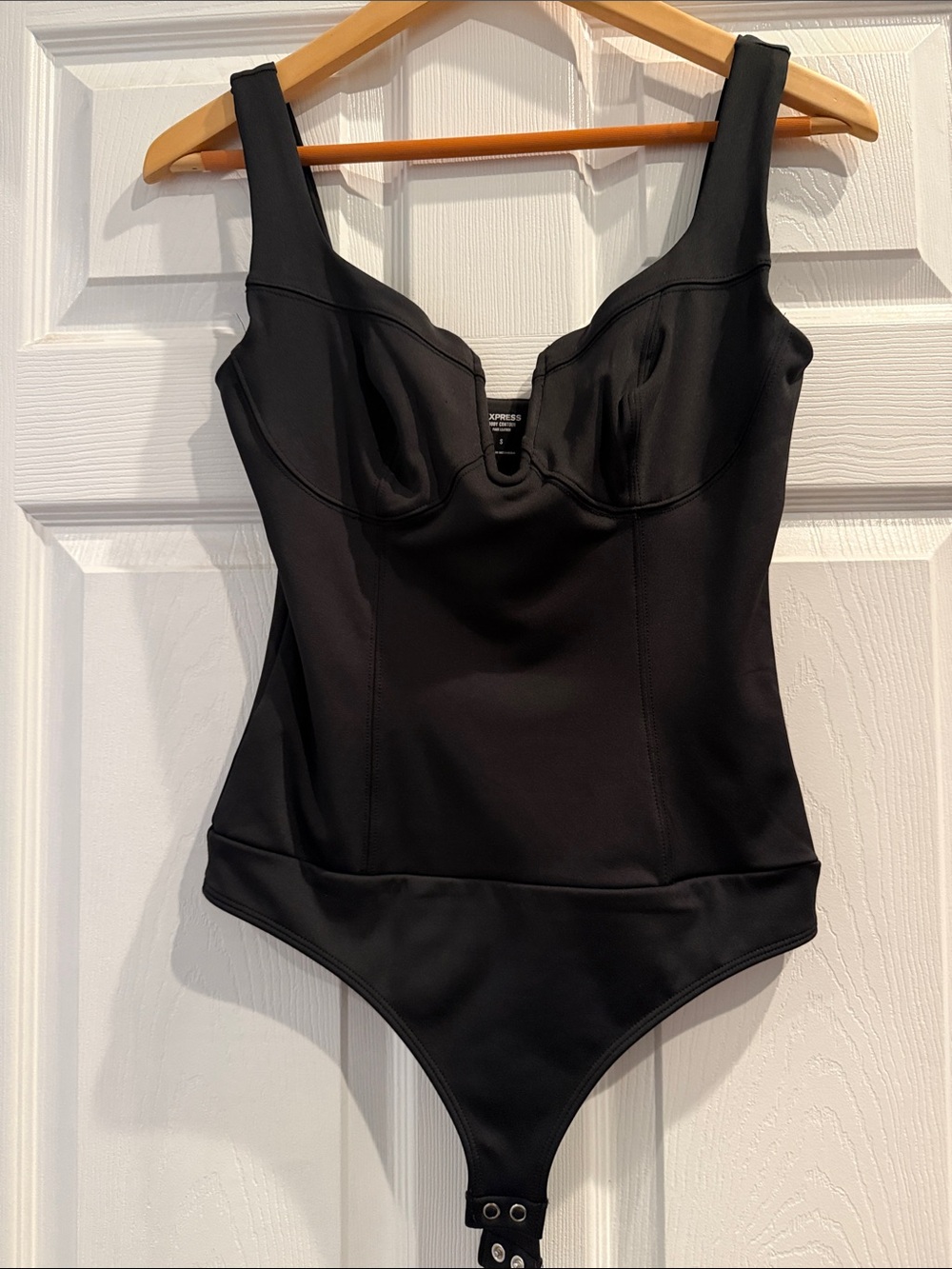 Express Black Sculpted Cup Bodysuit with Wide Straps